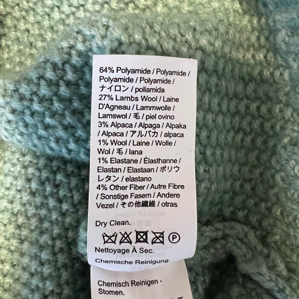 J.Crew Zigzag Fair Isle Sweater Lambswool Blend In Aqua Women's XXS - Picture 8 of 8